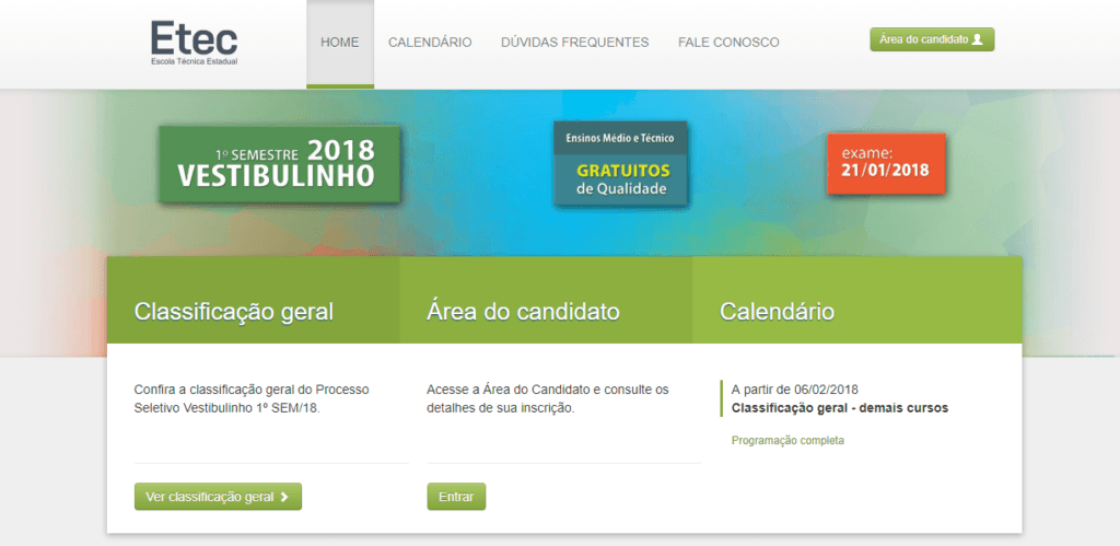Inscrições ETEC